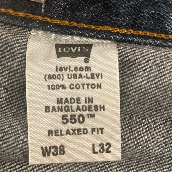 Levi's 550 Jeans Men’s 38 X 32 Blue Denim Relaxed Fit Straight Leg Vintage Y2K - Picture 8 of 9